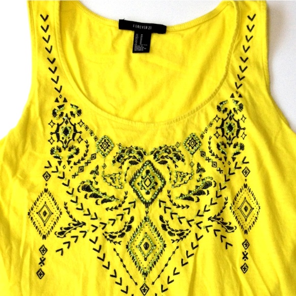 Forever 21 Tops - *3/$25* Forever 21 Yellow Beaded Tank